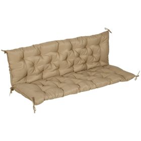 Tufted Bench Cushion For Outdoor Furniture, 3-Seater Replacement For Swing Chair, Patio Sofa Couch, Khaki Shipped By Aosom LLC