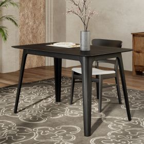 Video Dining Table Solid Wood Legs, Black
