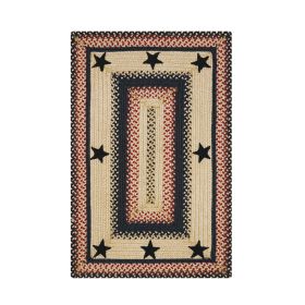 Homespice Decor 27" x 45" Rect. Primitive Star Gloucester Jute Braided Rug
