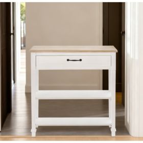 Nordic Style Sofa Console Entry Hallway Table With Drawer And Shelves,White