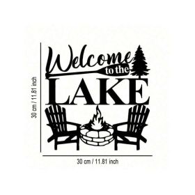 Welcome To The Lake Elegant Metal Wall Art