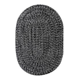Homespice Decor - 6 x 9' Oval Black Ultra Durable Braided Rug