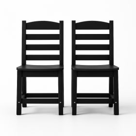 Black Color Armless Outdoor Chairs - HDPE Material   Set Of 2