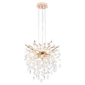 Modern Tree Branch Crystal Chandelier Luxury Gold Crystal Pendant Lighting 18in Contemporary 7-Light Chandeliers For Dining Room Kitchen Bedroom Livin