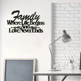 Where Life Begins, Love Never Ends Vintage Metal Wall Sign