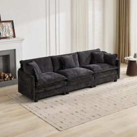 Cloud Sofa 3 Seats Ottoman Is Not Included, Modern Sectional Couch, For Living Room Bedroom And Apartment, Comfy Double Layer Upholstered Seat Cushion