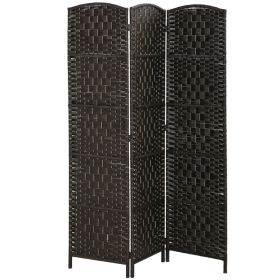 Room Divider, 3 Panel Folding Privacy Screen, 70.9" Tall Portable Weave Partition Wall Divider for Bedroom, Coffee