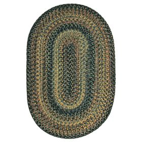 Homespice Decor 6' x 9' Oval Black Forest Ultra Durable Braided Rug