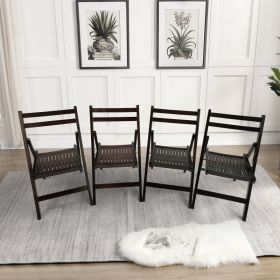 Furniture Slatted Wood Folding Special Event Chair - Cherry, Set Of 4, FOLDING CHAIR, FOLDABLE STYLE