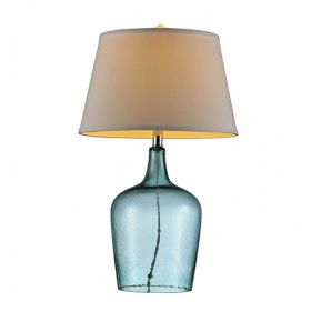 ALEX Contemporary  Ocean Breeze Glass Table Lamp, Blue