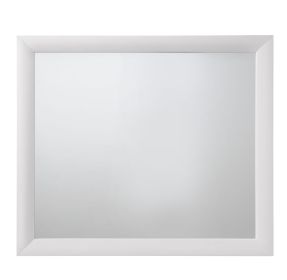 Wooden Framed Mirror with Rectangular Shape, Silver and White