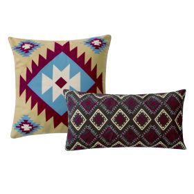 Cotton Accent Throw Pillow, Southwest Print, Pair of 2, Multicolor