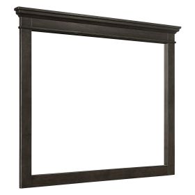 35 x 42 Inch Rectangular Wood Frame Dresser Mirror, Molded, Charcoal Gray
