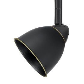 Round Metal Shade Track Light Head and Frame, Dark Bronze