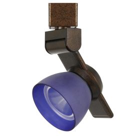 12W Integrated Metal and Polycarbonate LED Track Fixture, Bronze and Blue