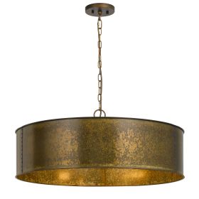 60 X 5 Watt Round Metal Frame Chandelier with 6 Foot Chain, Distressed Gold