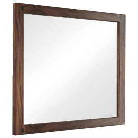 44 Inch Rectangular Wood Frame Mirror, Brown