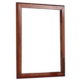 36 Inches Rectangular Wood Encased Mirror, Brown