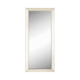 Rectangular Shaped Floor Mirror with Beveled Edge, Silver