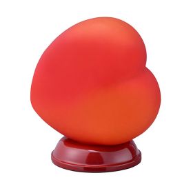 Table Lamp with Heart Shaped Glass Shade, Red