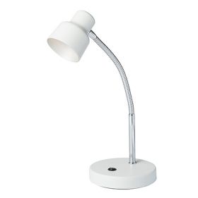 Table Lamp with Adjustable Goose Neck and Shade, White
