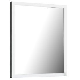 Noe 40 Inch Modern Mirror, Wood Frame, Portrait, Matte, White