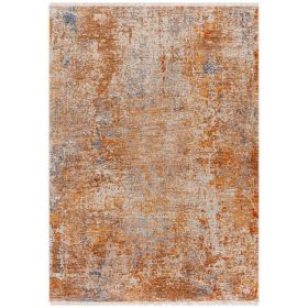 5 x 8 Modern Area Rug, Abstract Paint Art Design, Soft Fabric, Orange Brown