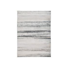 Oxy 8 x 10 Modern Area Rug, Clean Abstract Design, Soft Fabric, Gray, Gold