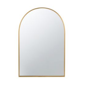 Cod 36 Inch Wall Mounted Mirror, Wide Arched Design Gold Metal Frame