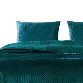 Ahab 36 x 20 King Pillow Sham, Polyester Filling, Motif, Teal Dutch Velvet