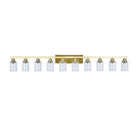 10 Light Gold Vanity Lights For Mirror, 52inch Modern Gold Bathroom Wall Lighting For Bedroom, Living Room