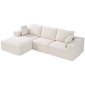 VEVOR Modular Sectional Sofa, L Shaped Modular Sofa with Chaise, Cloud Sectional Couch with High Rebound Sponge and Density