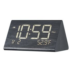 VEVOR Digital Alarm Clock, Wooden Desk Clock with Dual Alarm, USB Port, Snooze, Night Light, Voice Control, Adjustable Volume