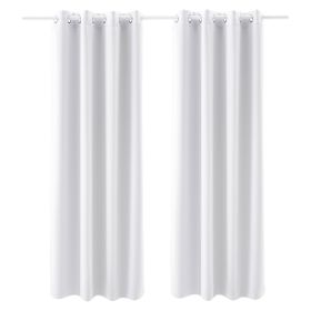 VEVOR Blackout Curtains, White Blocking Drapes for Bedroom and Living Room, 2 Panels Set Grommet Room Darkening Curtain