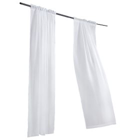 VEVOR Sheer Curtains, 84 inches Long, 2 Panels Set Sheer White Curtains, Each 52" W x 84" L, Dual Rod Pocket Installation