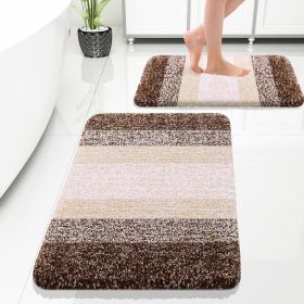 Bathroom Rug Set 2 Piece, Soft Absorbent Microfiber Bath Rug Set, Non-Slip, Machine Wash Dry, Plush Shaggy Bath Mats for Bathroom (30"x20"+24"x16"