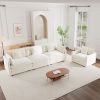 3-Piece Upholstered Sofa, Living Room Sectional Sofa Set Modern Sofa Couches Set , Deep Seat Sofa for Living Room Apartment, 1+3 Seat White