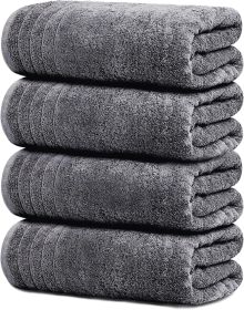 Pack of 4 Extra Large Bath Towels 30 x 60 Inches, 100% Cotton, Larger & Lighter Weight, Quicker to Dry, Super Soft and Absorbent, Perfect for Bathroom