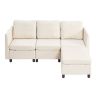 VEVOR Modular Sectional Sofa, 3-Seater Modular Sofa with Hidden Storage, Cloud Sectional Couch with Ottoman & High Rebound Sponge