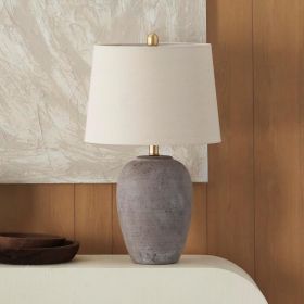 Nourison Home 23 Greyish Brown Earth Tone Rustic Farmhouse Ceramic Table Lamp for Bedroom