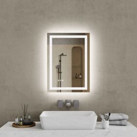 20"*28"LED Bathroom Mirror,Front-Lit and Back-Lit, Stepless Dimmable, 3 Colors CRI90+, Brightness Memory, Shatter-Proof,Anti-fog LED Vanity Mirror