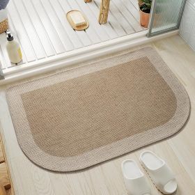 Half Circle Bath Mat, Thin Bathroom Rugs Fit Under Door Quick Dry Non Slip Washable Bathroom Mat with Rubber Backing, Absorbent Half Round Shower Rug