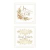 Trendy Decor 4U 2- Piece Vignette Golden Merry Christmas White Framed Wall Art for Living Room, Bedroom Wall Art Print for Home Decor by Mollie B