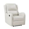Taupe Reclining Chair 1pc Comfort Seating Faux Leather Upholstery Living Room Furniture Solid Wood
