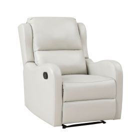 Taupe Reclining Chair 1pc Comfort Seating Faux Leather Upholstery Living Room Furniture Solid Wood