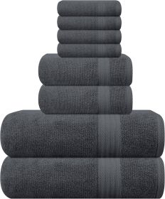 Soft 8-Piece Towel Set - 100% Pure Ringspun Cotton, Contains 2 Oversized Bath Towels 27x54, Hand 16x28, 4 Wash Cloths 13x13 Ideal for Everyday use