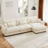 Super Comfort Oversized Modular Velvet Sectional Sofa Couch with Movable Ottoman,Corner Sectional with Bolstered Armrests, Deep Seat Cloud Couch