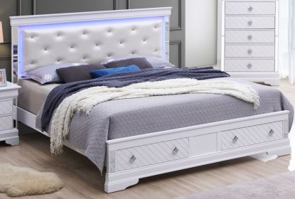 Verona G6790B-QSB2 Queen Bed , Silver Champagne