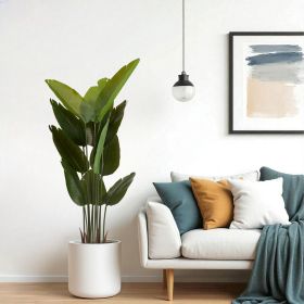 Artificial Bird of Paradise Plant, 5.2ft Tall Faux Tropical Palm Tree in Pot for Indoor or Outdoor Home, Office, or Garden Decoration, 2pcs/set