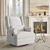 Swivel Recliner Chair, Comfy Glider Rocking Chairs with Lumbar Pillow and Footrest, Upholstered Swivel Rocking Chair for Bedroom,Nursery,Light Gray